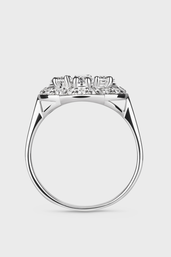 Серебряное кольцо с фианитами Руна <span>ПДК22</span>