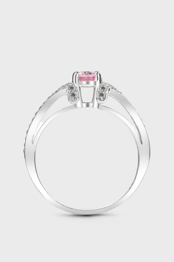 Серебряное кольцо с розовым фианитом Альпина <span>ПДК50ЦР</span>