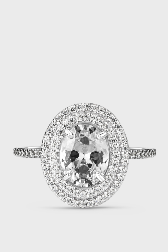 Серебряное кольцо с фианитами Камелия <span>ПДК66</span>