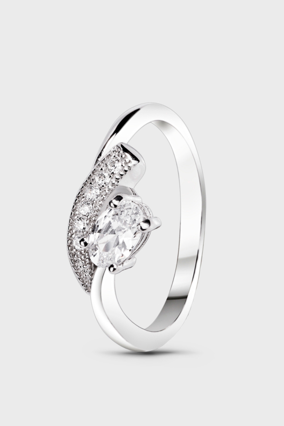 Серебряное кольцо с фианитами Франческа <span>ПДК102</span>
