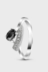 Срібна каблучка з чорним фіанітом Франческа