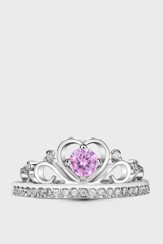 Серебряное кольцо с розовым фианитом Корона <span>СК6022ЦР</span>