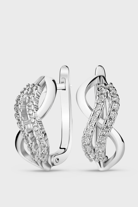 Серебряные серьги с фианитами <span>ФС120</span>