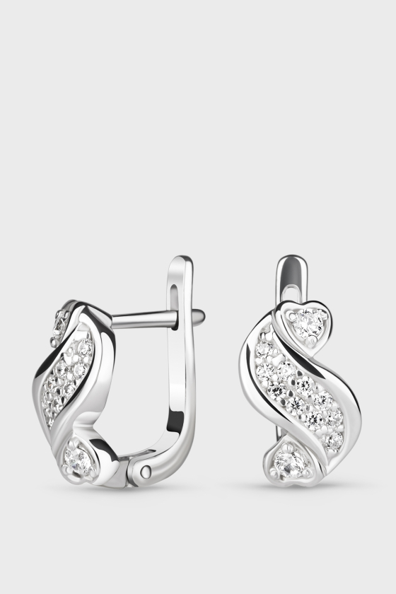 Серебряные серьги с фианитами <span>ФС145</span>