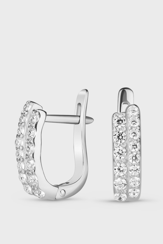 Серебряные серьги с фианитами Ива <span>ПДС96</span>
