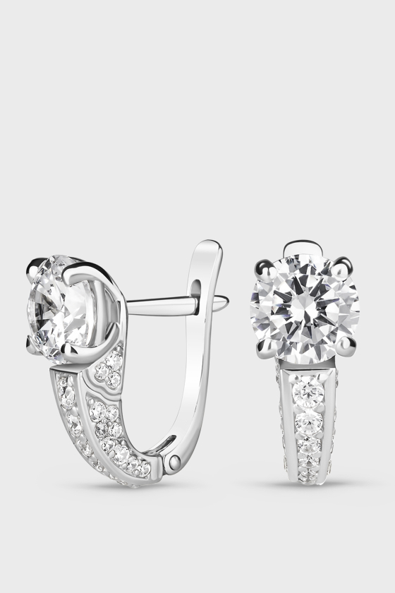 Серебряные серьги с фианитами Итака <span>БС102</span>