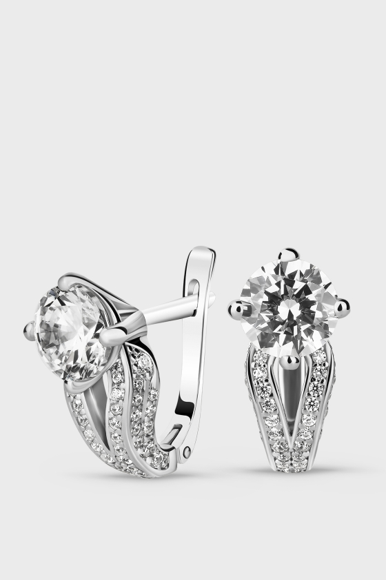 Серебряные серьги с фианитами Гретта <span>БС107</span>
