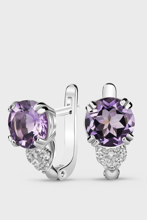 Серебряные серьги с аметистом Воля <span>ПДС30АМ</span>