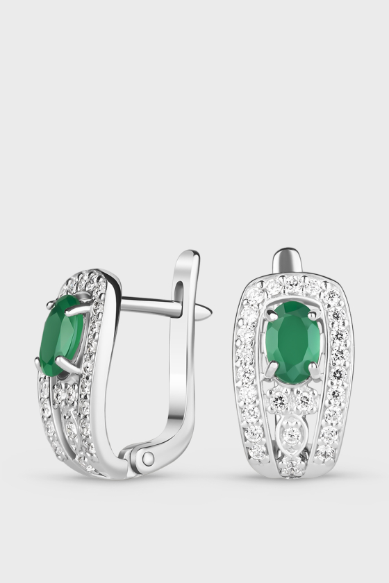 Серебряные серьги с агатом Шанс <span>ПДС65АГ</span>