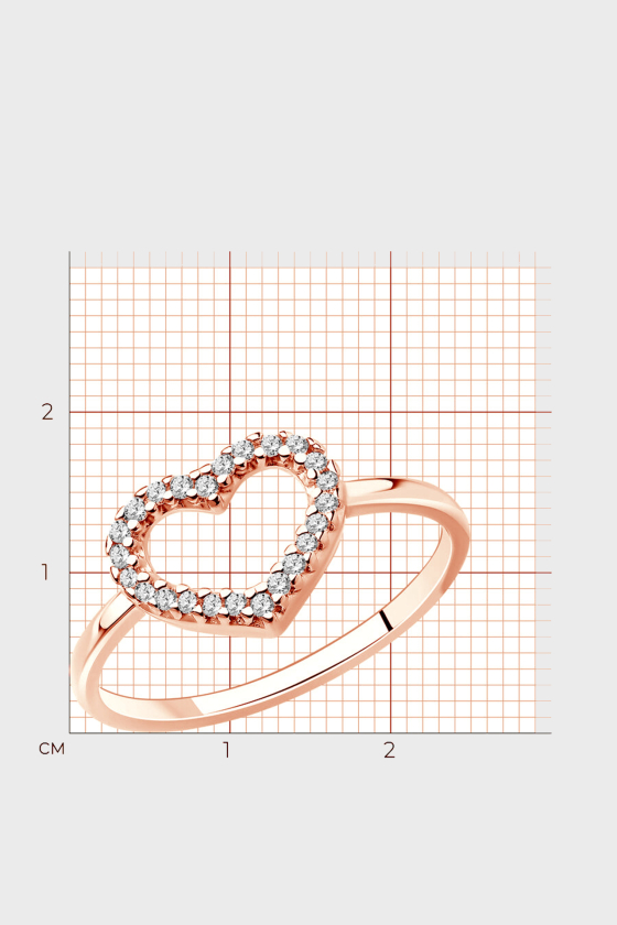 Кольцо из красного золота с фианитами <span>ФКз531</span>